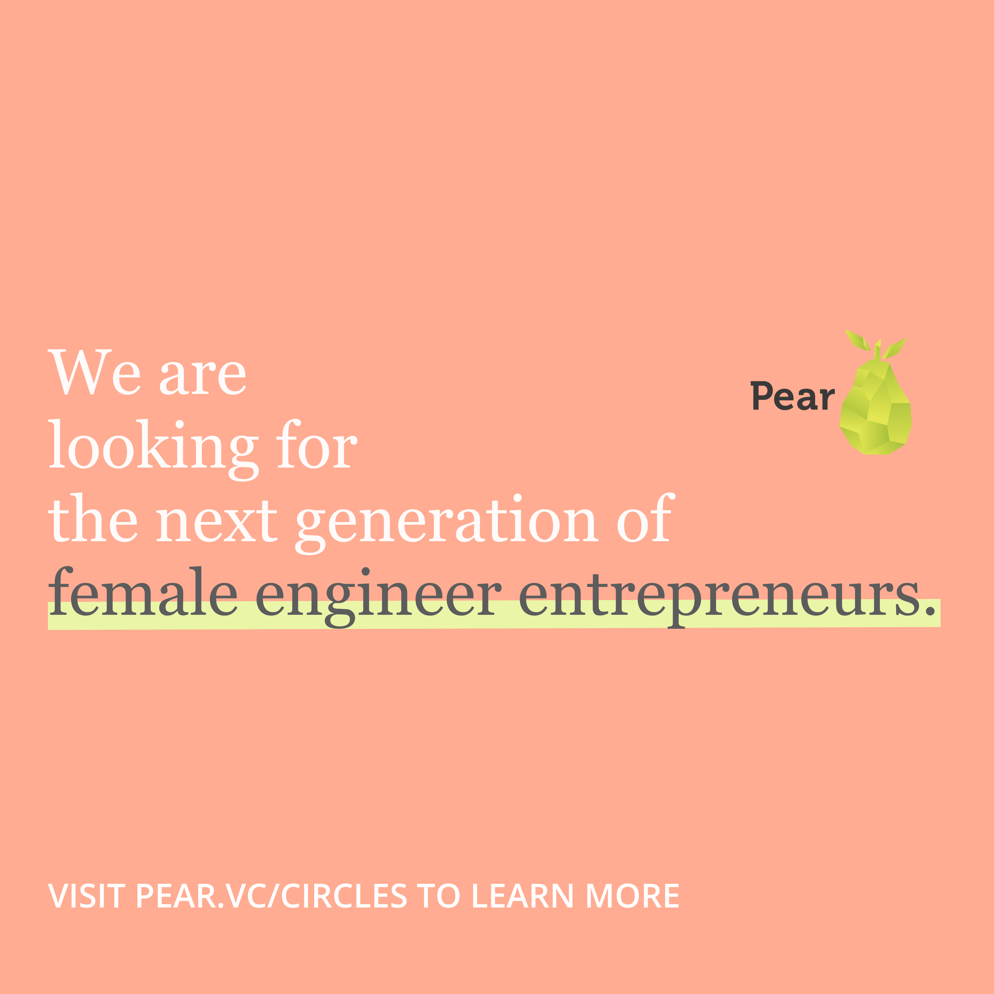 resources Apply to Pear Founder Circles for Female Engineers