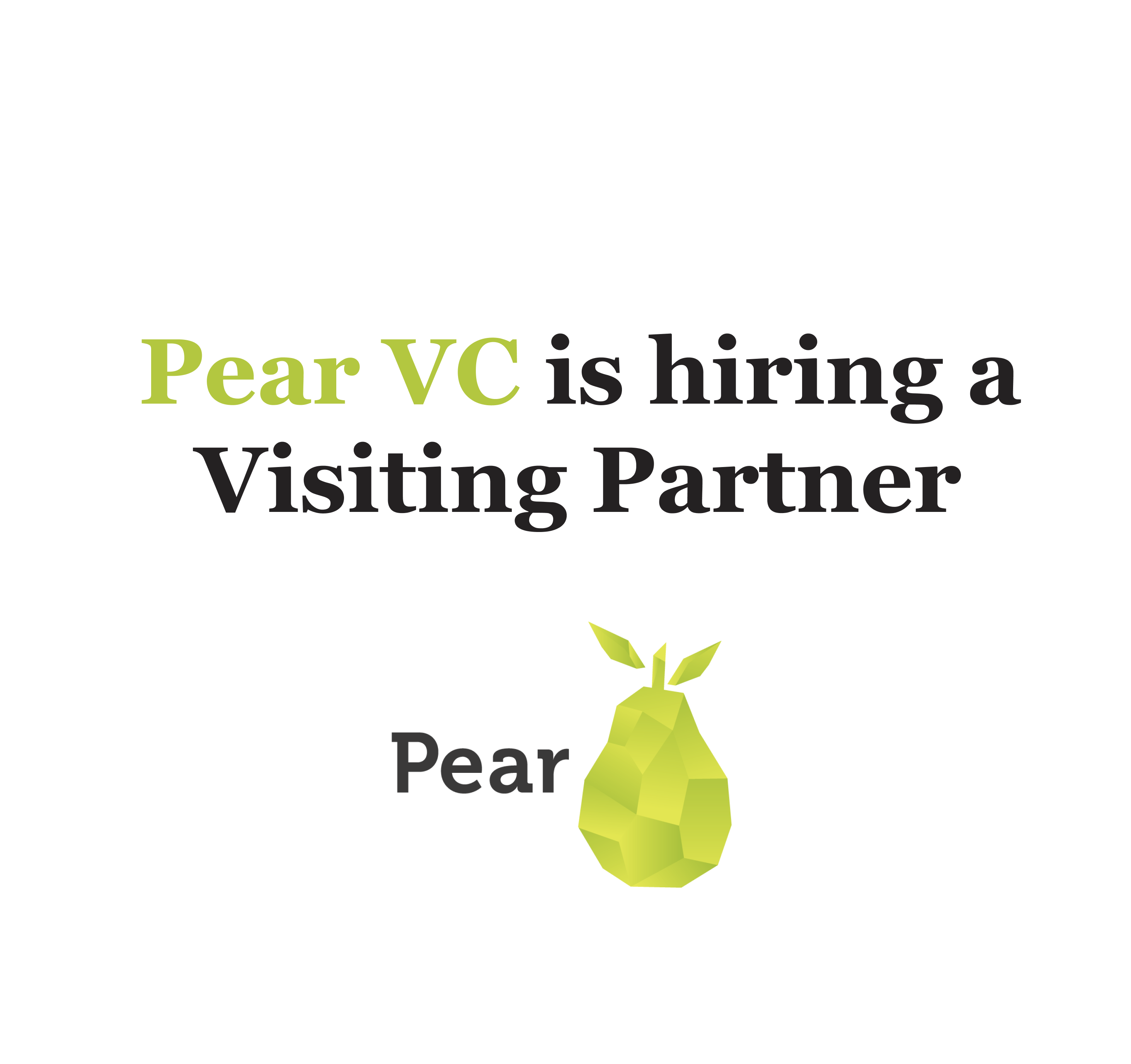 Pear VC Hiring Visiting Partner