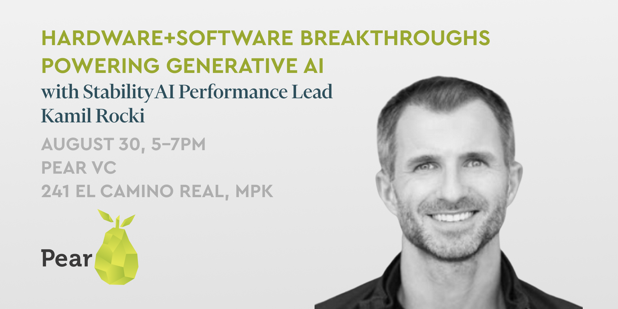 event Hardware+Software breakthroughs powering Generative AI with StabilityAI Performance Lead Kamil Rocki